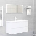 vidaXL Armoire d'évier avec lavabo intégré Blanc Bois d'ingénierie