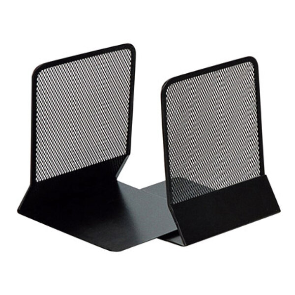 Serre-livres q-connect maille métallique excellent maintient documents jeu de 2 supports 135x152x165mm coloris noir