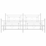 vidaXL Cadre de lit métal avec tête de lit/pied de lit blanc 200x200cm