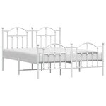vidaXL Cadre de lit métal sans matelas et pied de lit blanc 140x200 cm