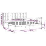 vidaXL Cadre de lit sans matelas gris 200x200 cm bois massif de pin