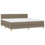 vidaXL Sommier à lattes de lit et matelas et LED Taupe 200x200cm Tissu