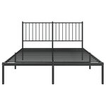 vidaXL Cadre de lit métal sans matelas avec tête de lit noir 140x200cm