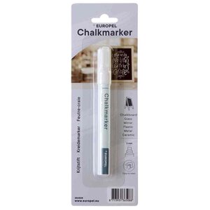 Marqueur craie 3 mm  blister de 1  blanc EUROPEL