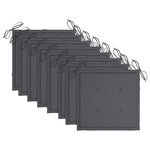 vidaXL Chaises pliables d'extérieur lot de 8 et coussins Bois d'acacia