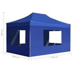 vidaXL Tente de réception pliable avec parois Aluminium 4 5x3 m Bleu