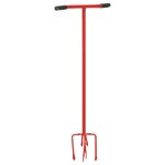 vidaXL Griffe de jardin Rouge Acier