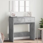 vidaXL Coiffeuse avec miroir gris béton 80x39x80 cm