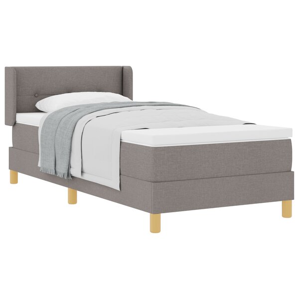 vidaXL Lit avec sommier et matelas Taupe 100x200 cm Tissu