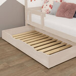 Tiroir de lit 80 x 200 avec sommier BUDDY - beige