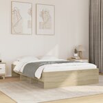 vidaXL Cadre de lit sans matelas chêne sonoma 135x190 cm
