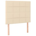vidaXL Sommier à lattes de lit avec matelas Crème 90x200 cm Tissu