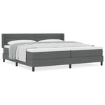 Lit Box Spring avec Matelas Gris Foncé 200x200 cm Tissu