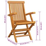 vidaXL Chaises de jardin avec coussins taupe lot de 3 Bois teck massif
