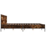 vidaXL Cadre de lit chêne fumé 200x200 cm bois d'ingénierie et métal