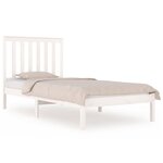 vidaXL Cadre de lit sans matelas blanc bois massif