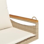 vidaXL Balancelle avec coussins beige 63x62x40 cm résine tressée