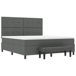 vidaXL Lit à sommier tapissier avec matelas et banc gris foncé 180x200 cm tissu