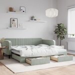 vidaXL Lit de jour avec gigogne et tiroirs sans matelas 100x200 cm