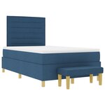 vidaXL Lit à Ressorts avec Matelas & Banc Bleu 120x200 cm Tissu