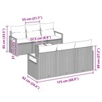Ensemble de Canapé de Jardin de 7 pièces avec Coussins Noir Poly Rattan