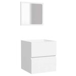 vidaXL Armoire de salle de bain avec miroir blanc bois d'ingénierie