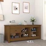 vidaXL Armoire à chaussures Marron miel 110x38x45 5 cm Bois pin massif