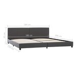 vidaXL Cadre de lit Gris Similicuir 180x200 cm