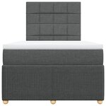 vidaXL Sommier à lattes de lit avec matelas Gris foncé 120x200cm Tissu