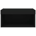 vidaXL Meuble TV avec lumières LED noir 60x30x30 cm