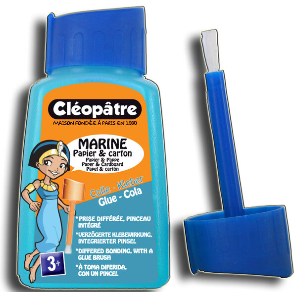 Colle enfant bleu marine 80 g avec pinceau
