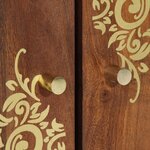 vidaXL Cabinet sous lavabo de salle de bain Marron miel avec détails dorés