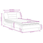 vidaXL Lit avec matelas crème 100x200 cm tissu