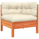 vidaXL Salon de jardin 4 Pièces avec coussins cire marron bois pin massif