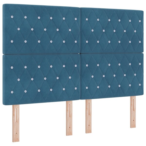vidaXL Tête de Lit LED Bleu Foncé 72 cm Velours