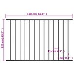 vidaXL Panneau de clôture Acier enduit de poudre 1 7x1 25 m Noir