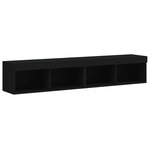 vidaXL Meubles TV avec lumières LED 2 Pièces noir 80x30x30 cm