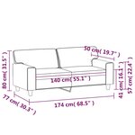 vidaXL Canapé à 2 places Gris 140 cm Similicuir