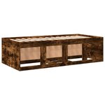 vidaXL Lit de jour avec tiroirs sans matelas chêne fumé 90x190 cm