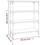 vidaXL Bibliothèque Chêne fumé 80x33x100 cm Bois d'ingénierie