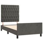 vidaXL Cadre de lit sans matelas gris foncé 100x200 cm velours