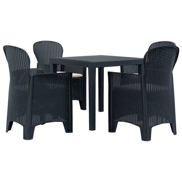 vidaXL Ensemble à manger d'extérieur 5 Pièces Plastique Aspect de rotin