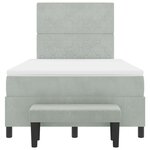 vidaXL Lit à ressort avec matelas et banc gris clair 120x190 cm velours