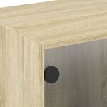 vidaXL Meuble TV avec portes en verre chêne sonoma 102x37x42 cm