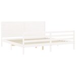 vidaXL Cadre de lit avec tête de lit blanc 200x200 cm bois massif