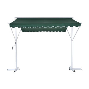 Store double pente manuel rétractable inclinaison réglable métal polyester imperméabilisé 3L x 2 95l x 2 6H m vert