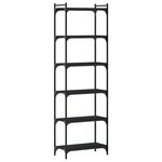 vidaXL Bibliothèque 6 niveaux noir 60x30x188 cm bois d'ingénierie