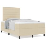 vidaXL Lit avec Sommier Crème 120x200 cm Tissu