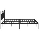 vidaXL Cadre de lit métal sans matelas et tête de lit noir 180x200 cm