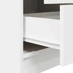 vidaXL Bureau avec rangement en bois d'ingénierie blanc
